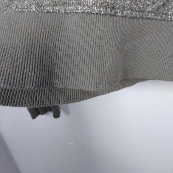 Victoria's Secret Back Lace Up Med Gray Long Sleeve Sweatshirt Crop Boxy *FLAW* - Picture 7 of 11